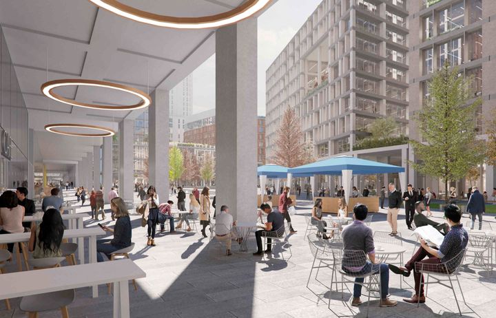 CGI image of the south site public realm