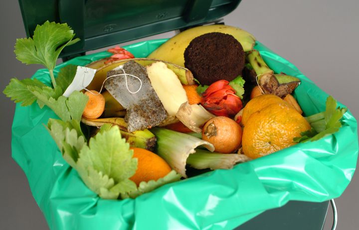 A bin full of food waste
