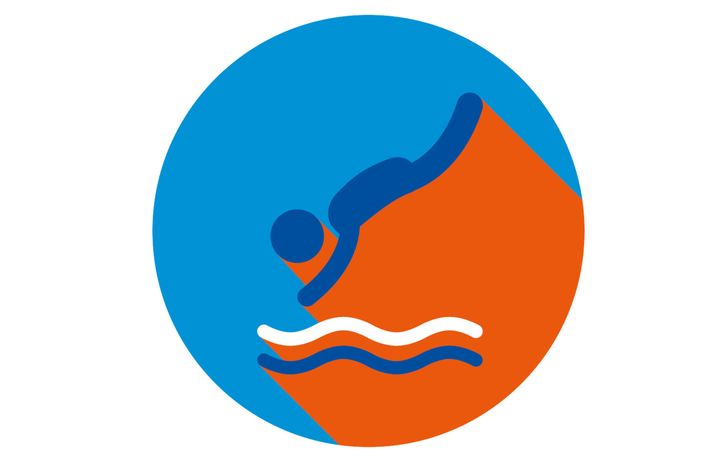 person diving in water icon
