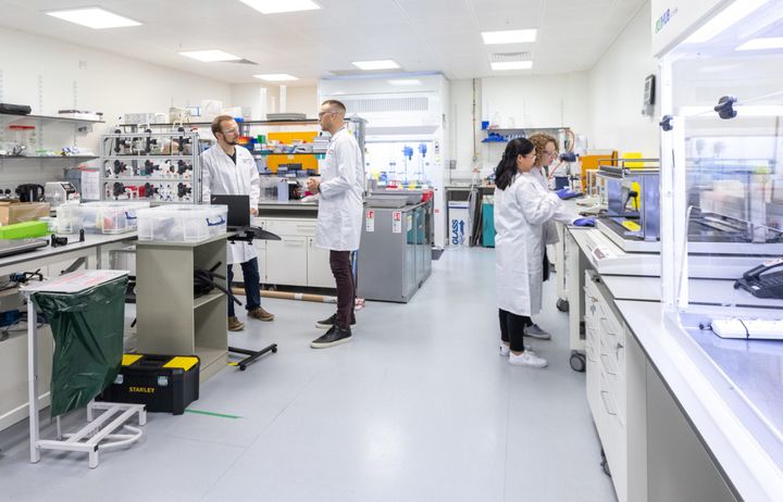 People working in a science lab