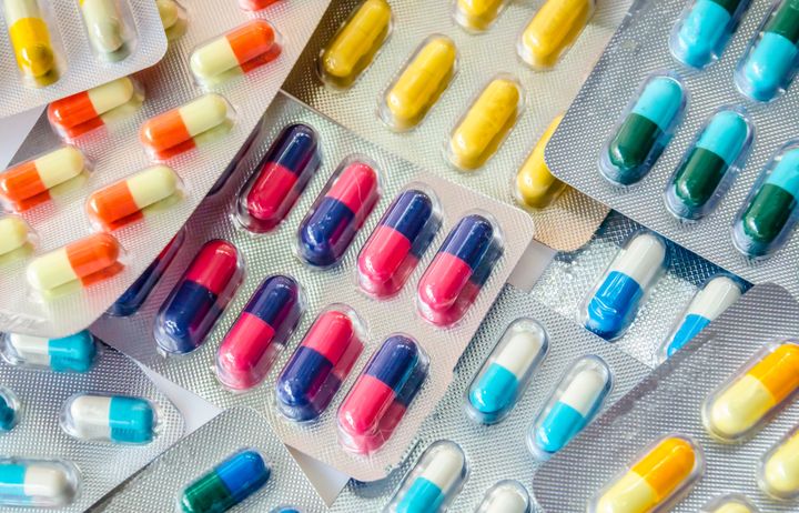 Antibiotic tablets in blister packs