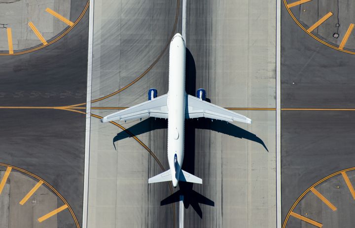 An aeroplane on a runway