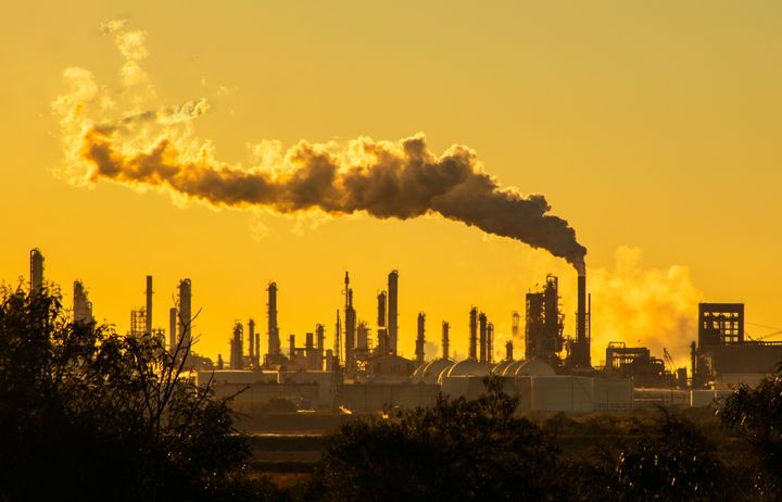 A factory pumping out smoke