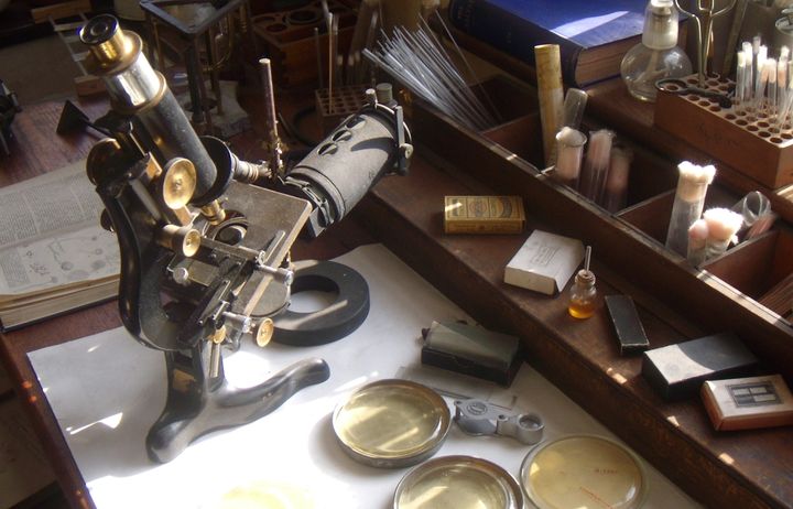 An antique microscope