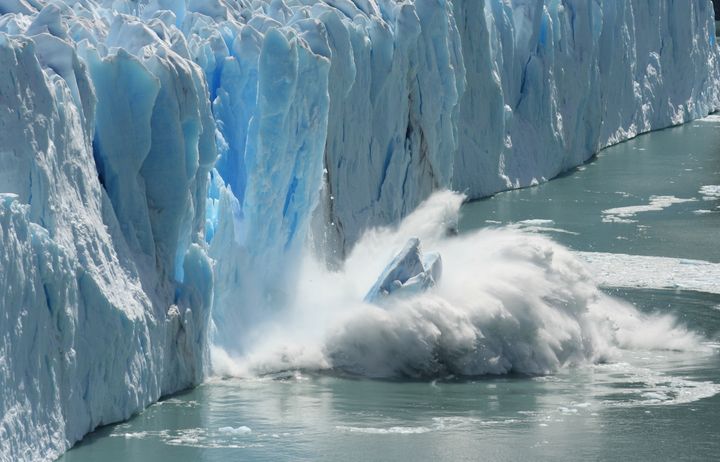 A collapsing glacier
