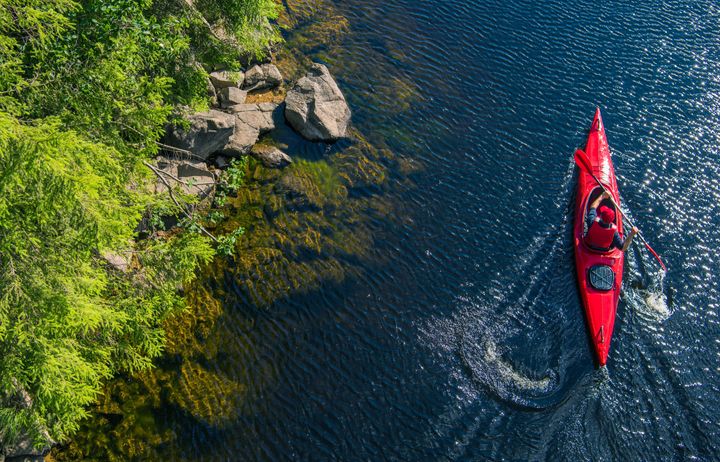 Kayaking on a river