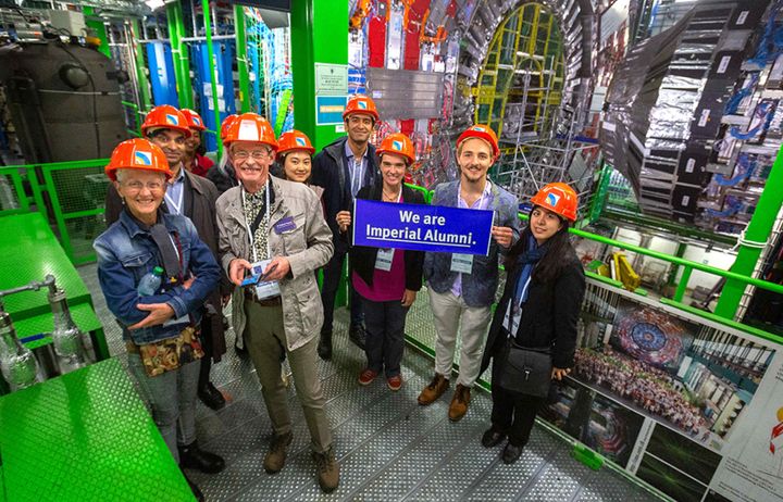 A group of Imperial alumni on a tour of the Large Hadron Collider facilities at CERN