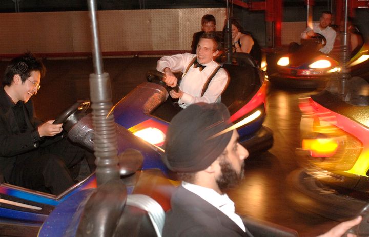 Students in dodgem cars at the Imperial ball