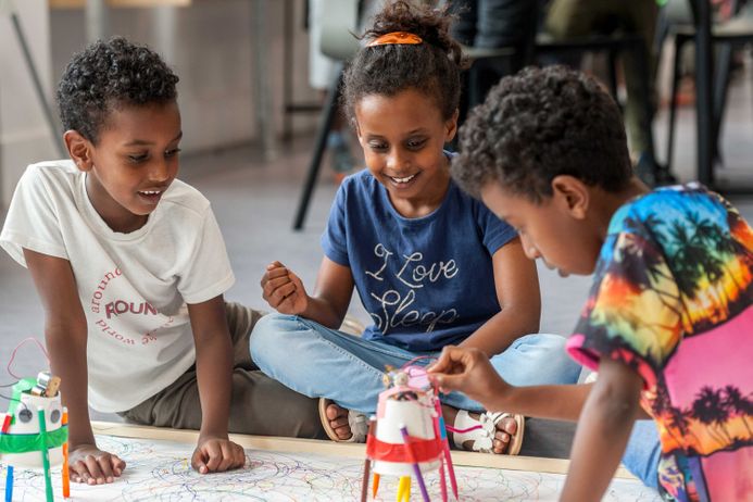 Families take part in Robot Day creative workshop at The Invention Rooms