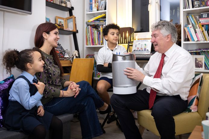 Family group visit the WellHome project