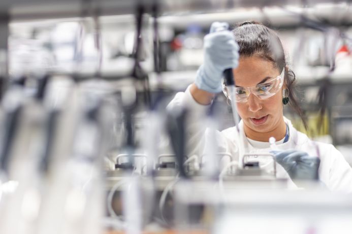 Researcher working in a lab