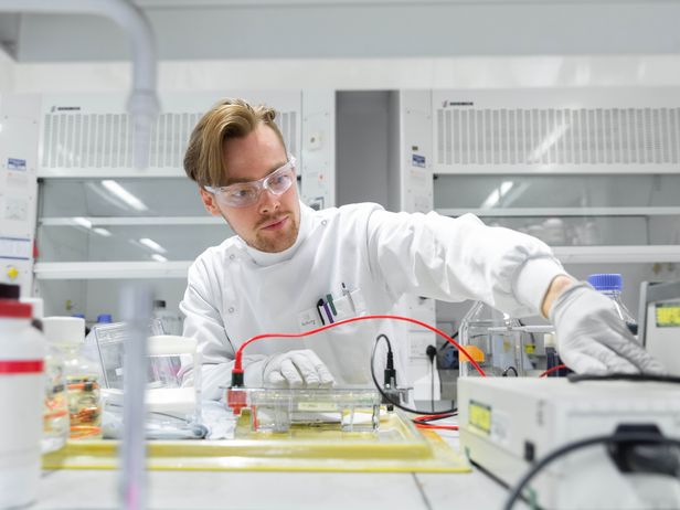 Male student in a lab