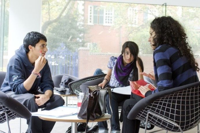 group of students having a discussion