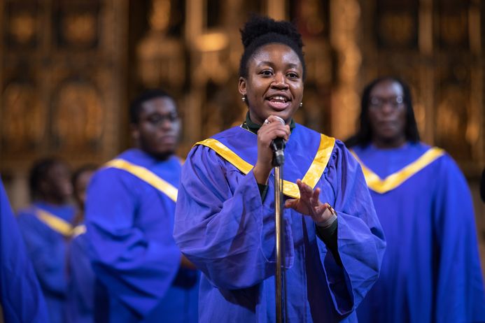 Members of Imperial gospel choir singing