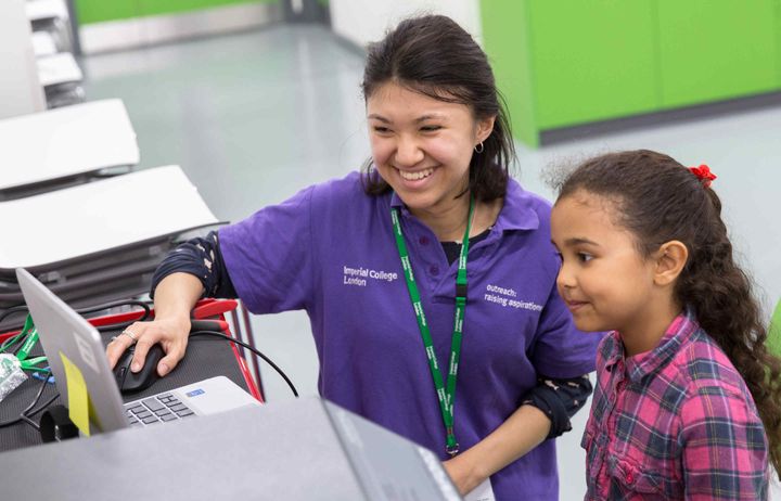 A schools outreach mentor and a school pupil