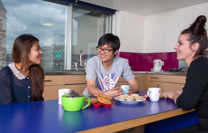 Students socialising in Beit Halls.