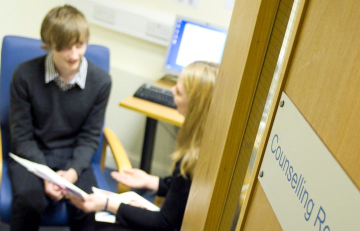 Counsellor talking to a student