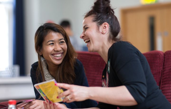 female imperial students talking