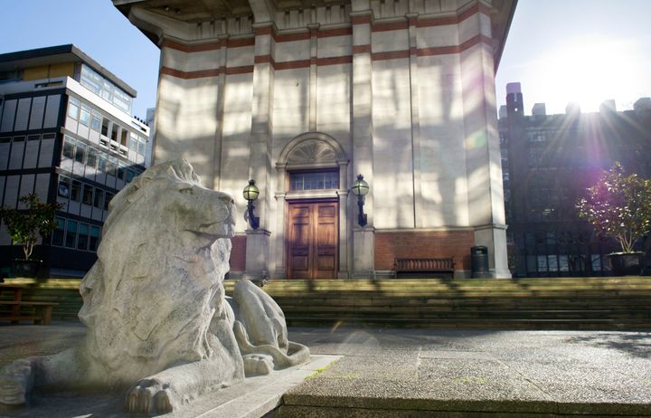 Lion statue and main tower