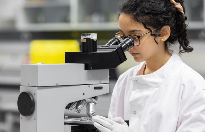 A student in a lab