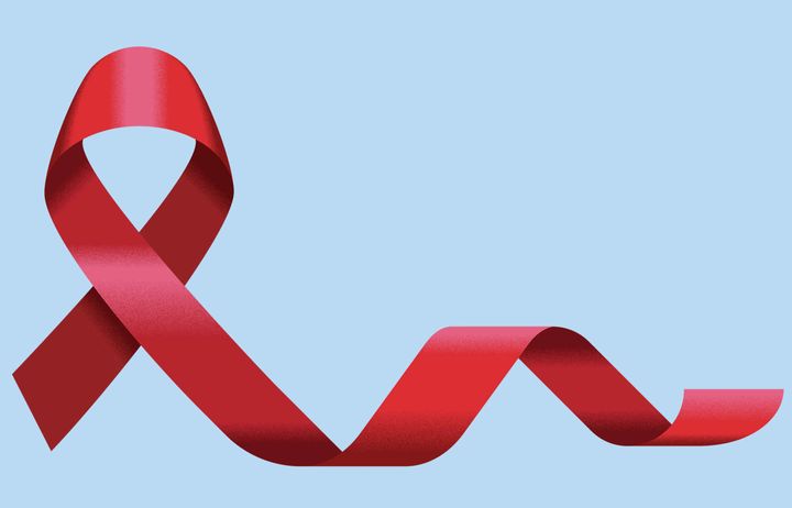 A red ribbon