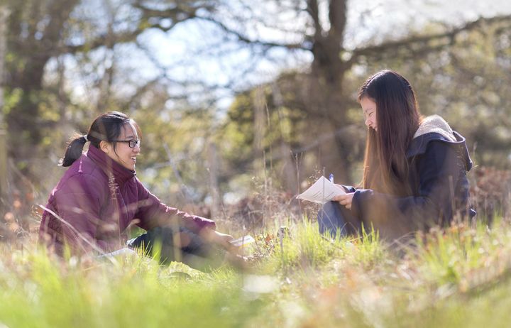 Women talking outside