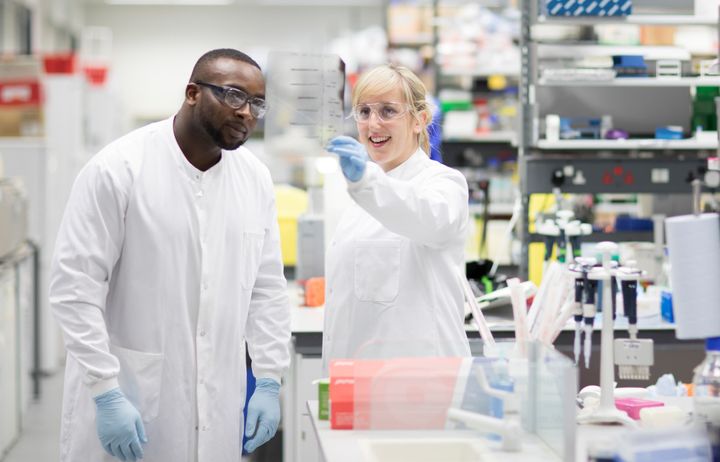 researchers in lab