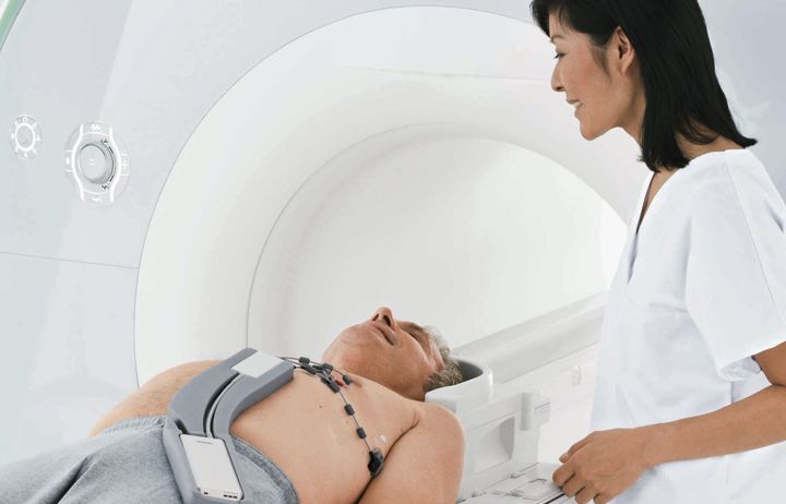 Man in MRI scanner