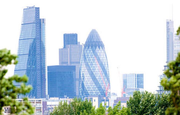 View of London skyscrapers