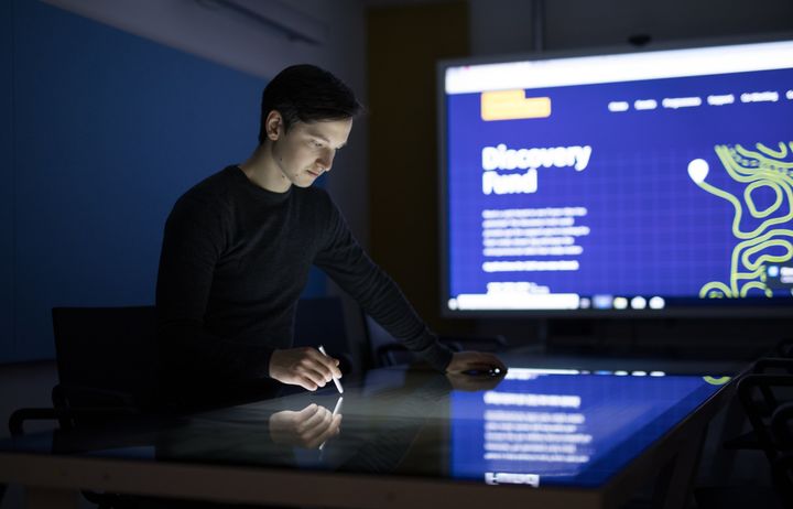 A student in the Enterprise Lab on our South Kensington Campus