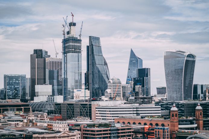 The skyline of Canary Wharf