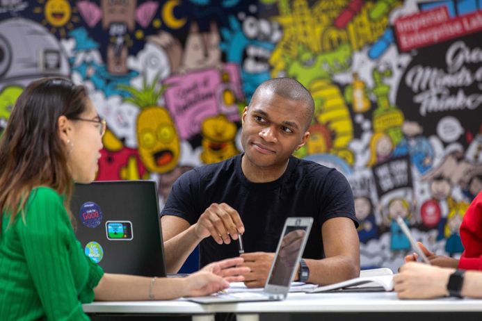 Students sitting in the Enterprise Lab