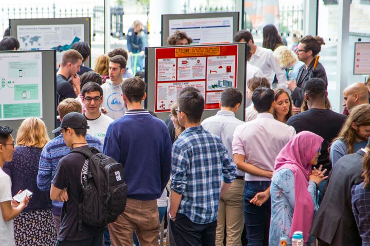 Students and staff at Third Year Industry Project stands