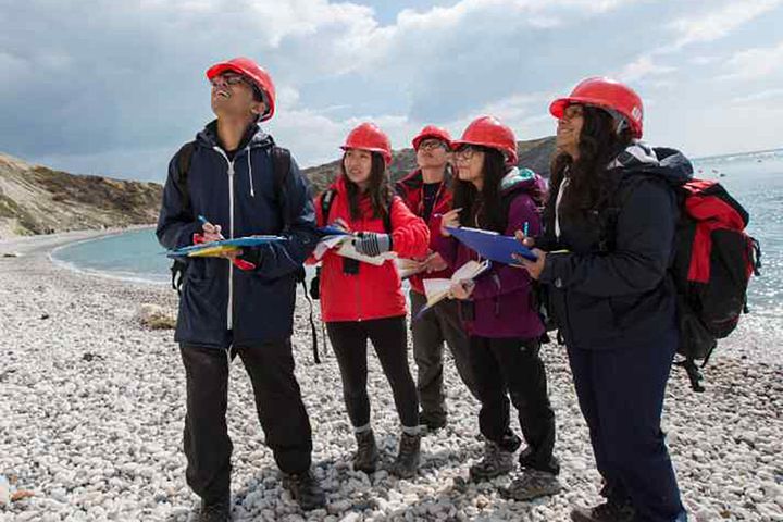 Students on a geology field trip