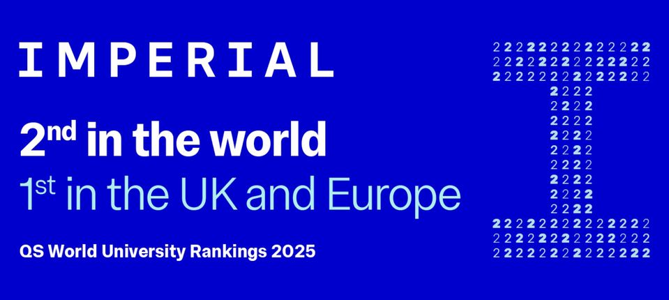 Imperial 2nd place in the QS World University Rankings