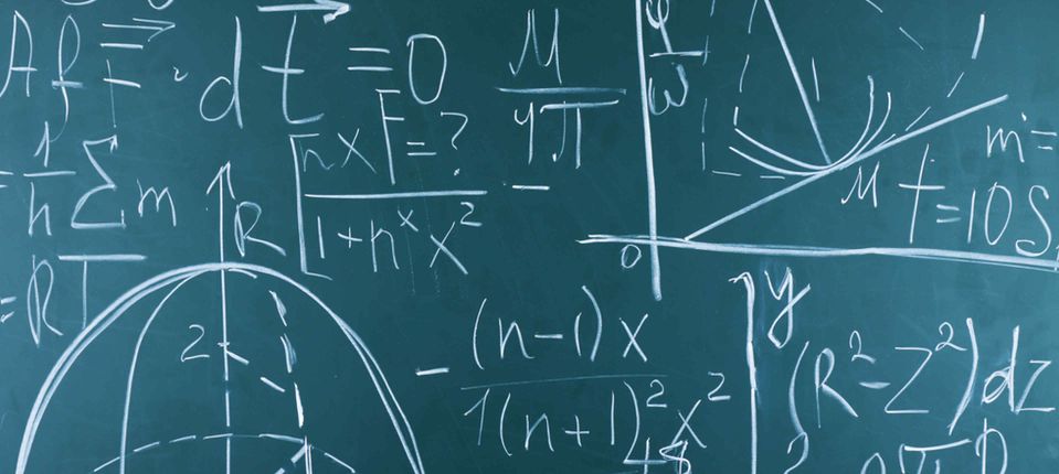 Mathematics drawn onto a blackboard