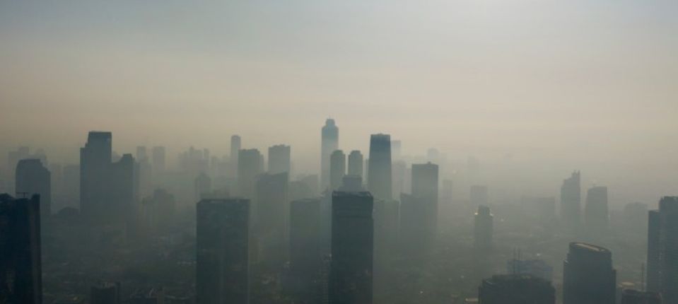 A polluted city skyline