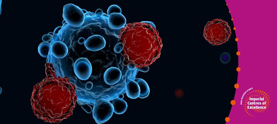 Illustration shows engineered T cells attacking cancer cells.