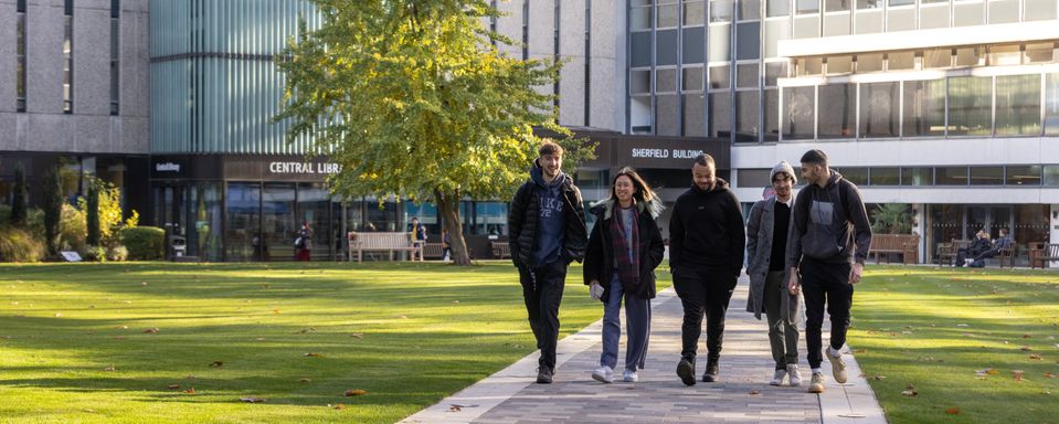 Students walking