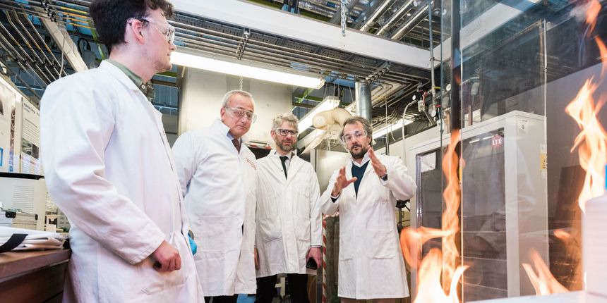 European Union Ambassador to the United Kingdom Pedro Serrano visits Imperial’s Hazelab.