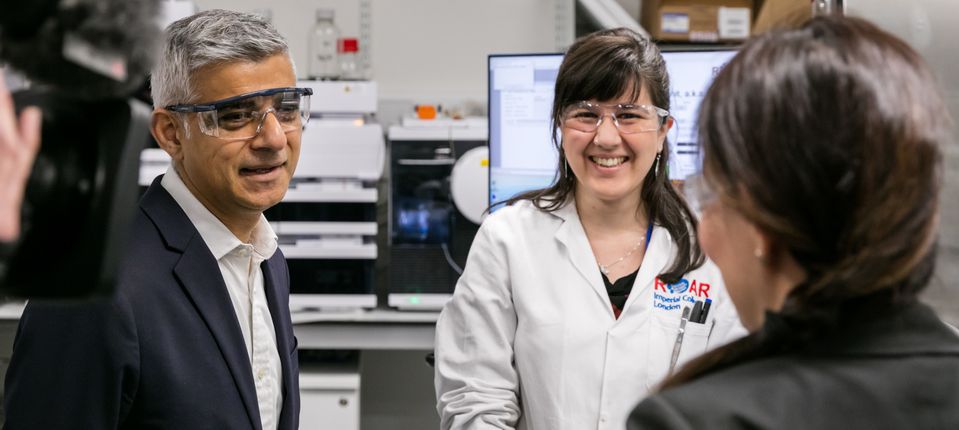 Three people in lab 