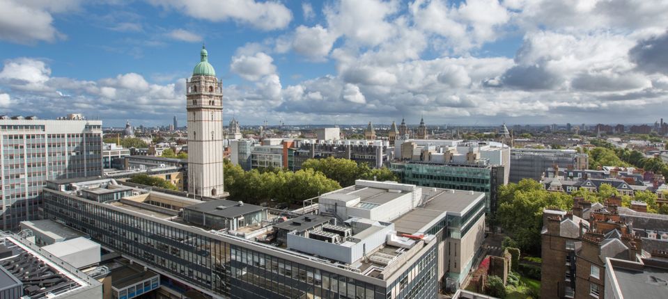 An aerial view of South Kensington Campus