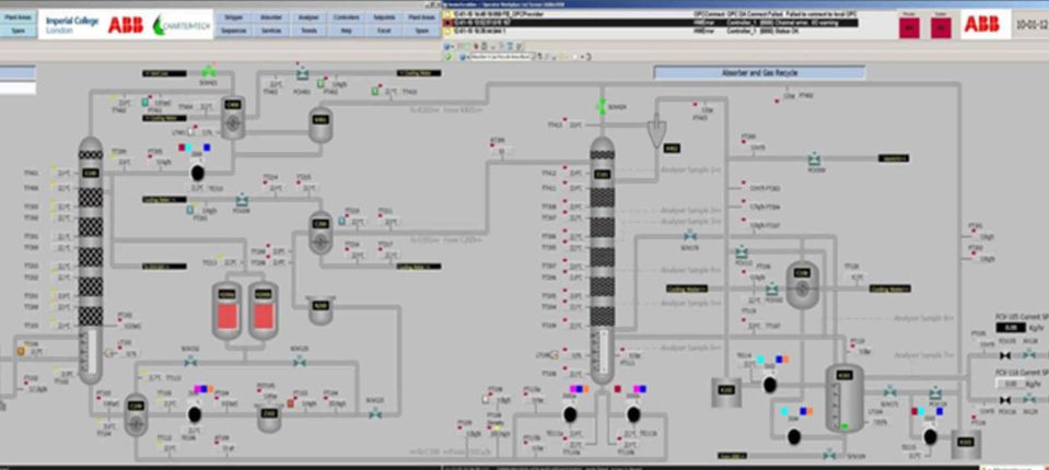 ABB sponsors the instrumentation and control system of the Imperial College carbon capture plant.