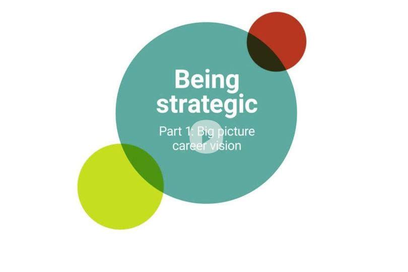 Title slide saying Being strategic: big picture career vision