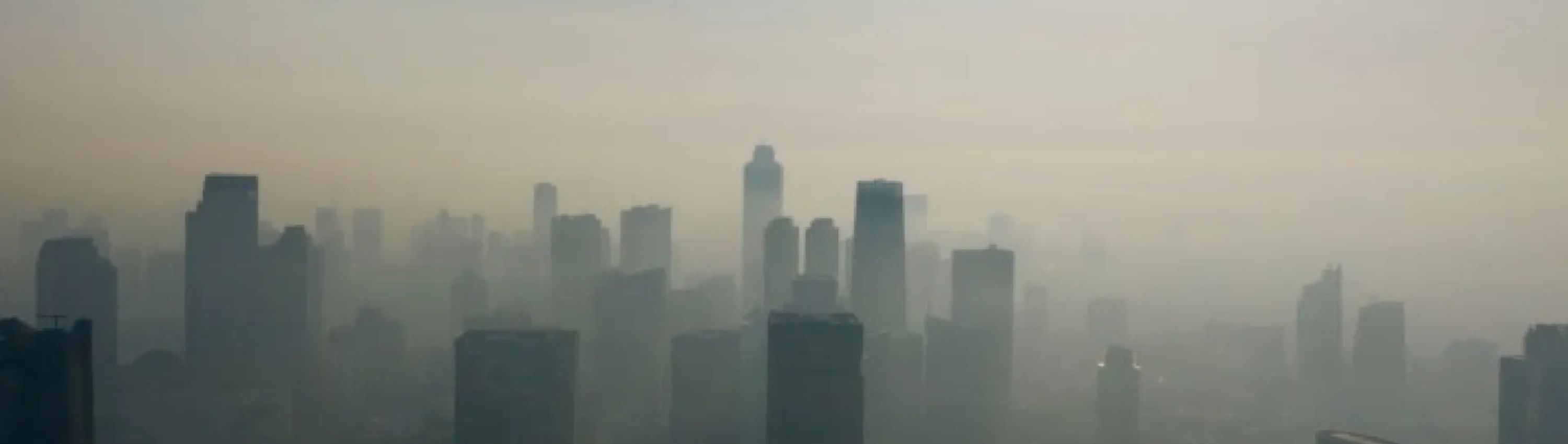 A polluted city skyline