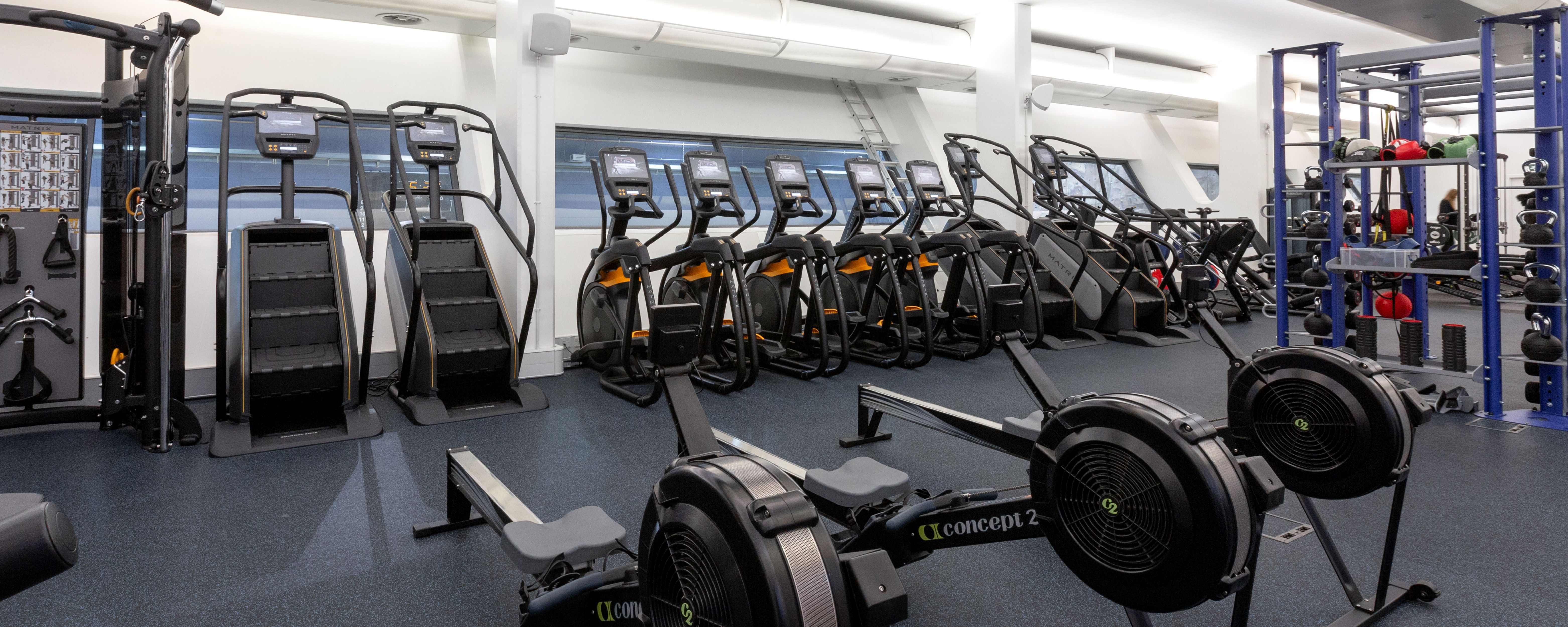 Wide shot of exercise machines at Ethos gym