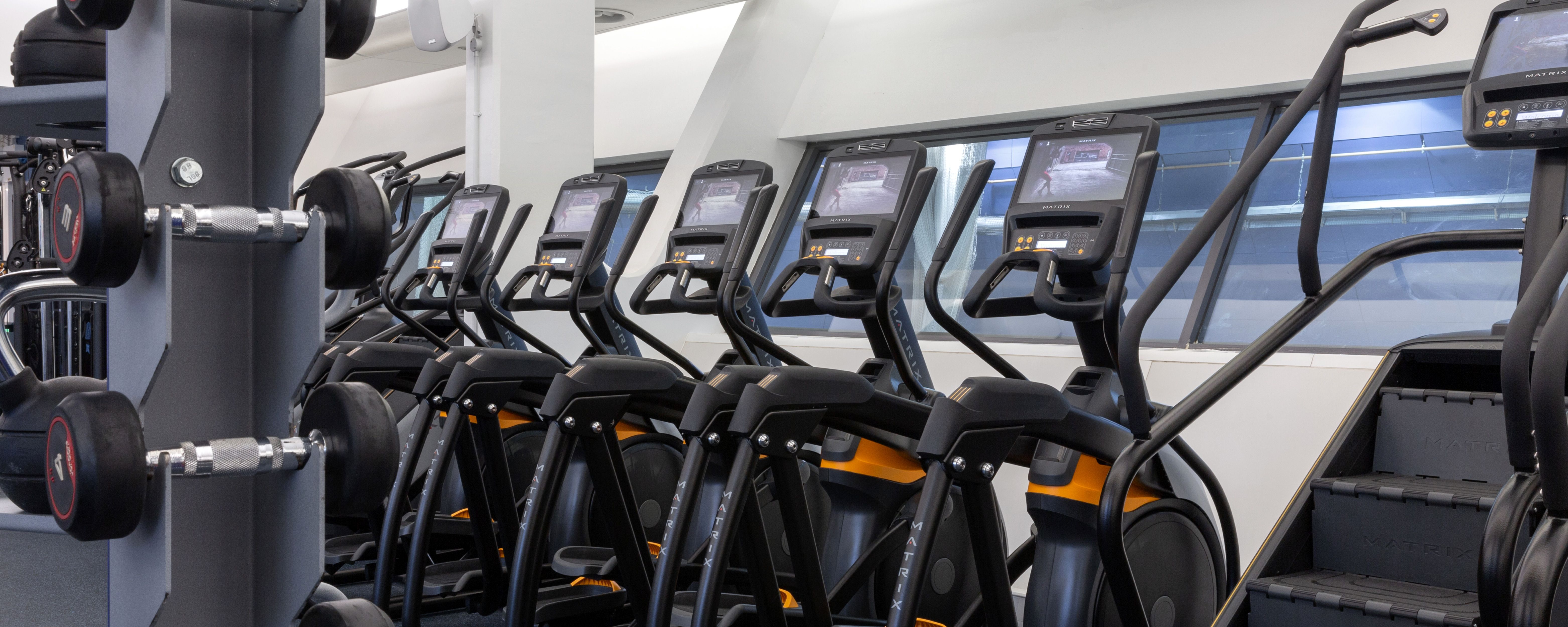 Wide shot of exercise machines at Ethos gym