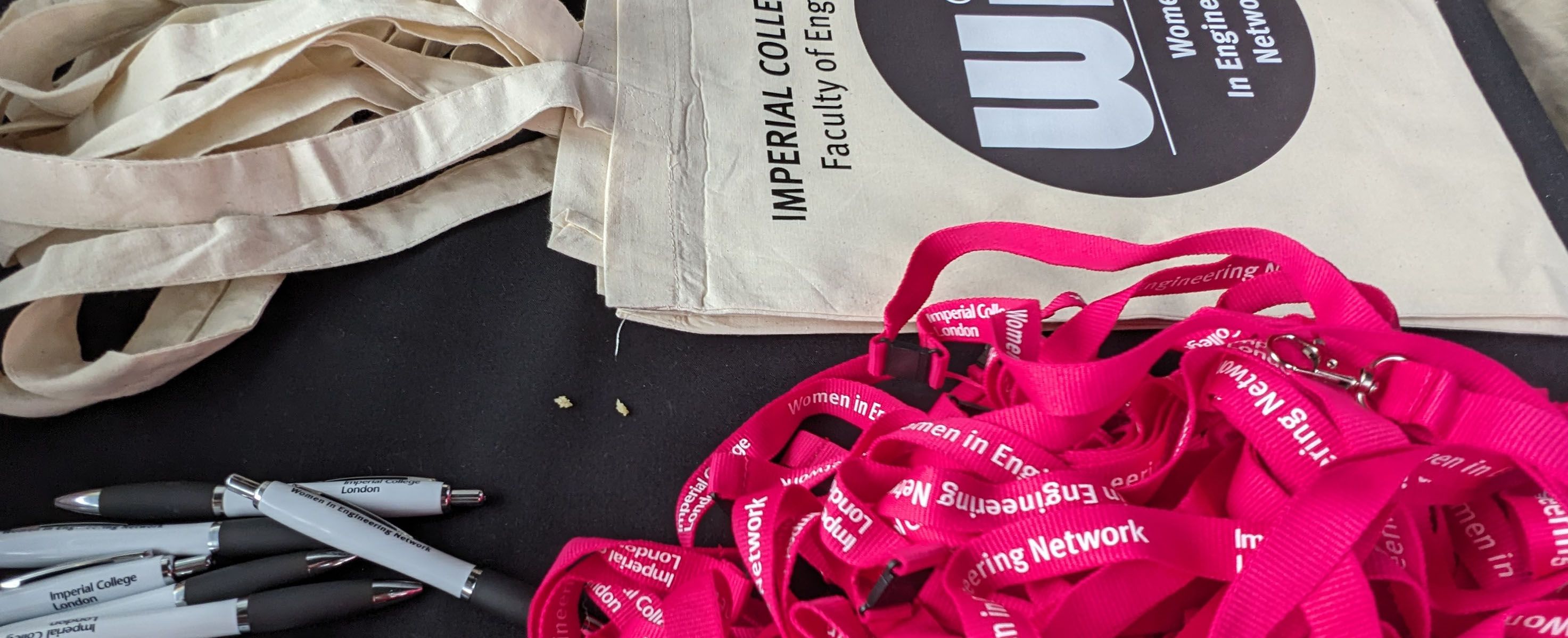 Branded lanyards and tote bags for the Women in Engineering Network