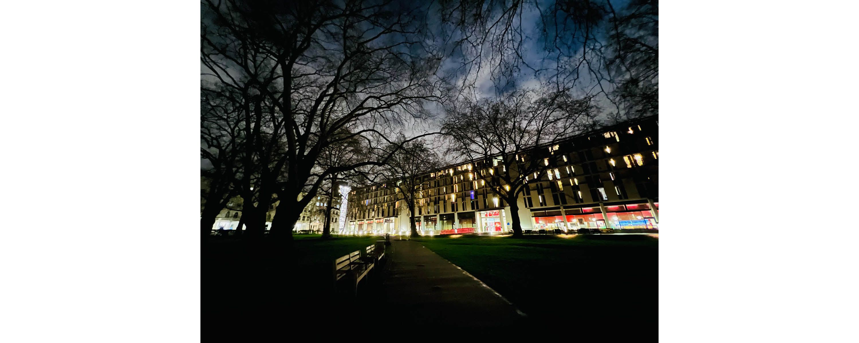 Imperial campus at night
