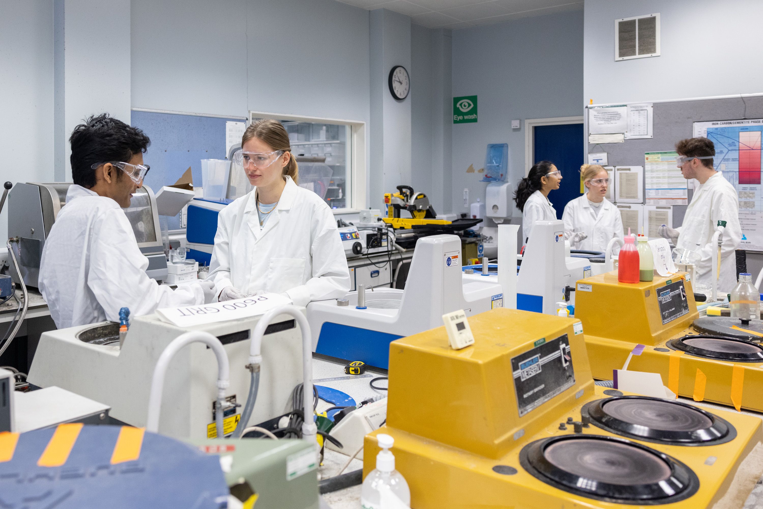 Students in a materials lab